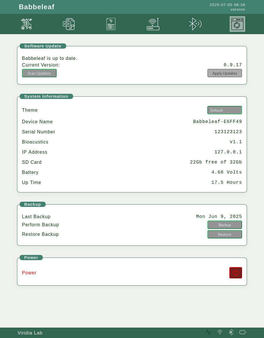 System Panel